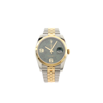 Rolex Oyster Perpetual Datejust Automatic Watch Stainless Steel and Yellow Gold with Flower Dial 36
