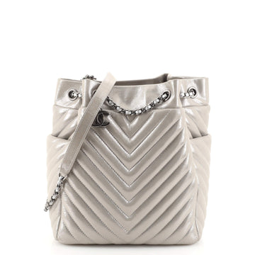 Chanel Urban Spirit Drawstring Bag Chevron Calfskin Small