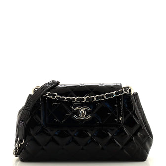 Chanel Coco Shine Accordion Flap Bag Quilted Patent Small