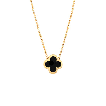 Van Cleef & Arpels Pure Alhambra Pendant Necklace Yellow Gold and Onyx