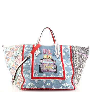 Christian Louboutin Caba Tote Motif Embroidered Jacquard Large