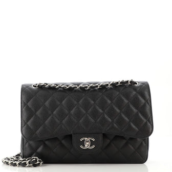 Chanel Classic Double Flap Bag Quilted Caviar Jumbo