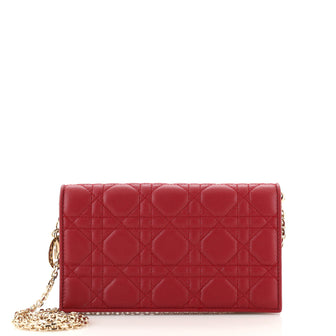 Christian Dior Lady Dior Wallet on Chain Pouch Cannage Quilt Lambskin