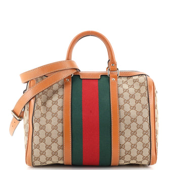 Gucci Vintage Web Boston Bag GG Canvas Medium