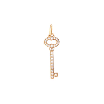 Tiffany & Co. Vintage Oval Key Pendant Pendant & Charms 18K Rose Gold with Diamonds Mini