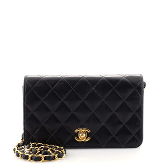 Chanel Vintage Full Flap Bag Quilted Lambskin Mini