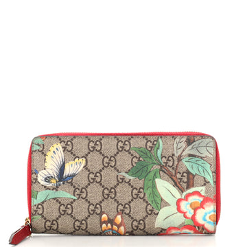 Gucci Zip Around Wallet Tian Print GG Coated Canvas