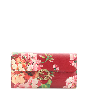 Gucci Icon Continental Wallet Blooms Print Leather