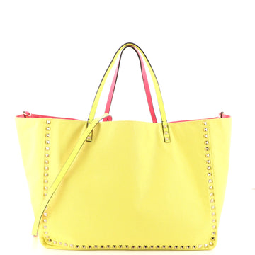 Valentino Garavani Rockstud Reversible Convertible Tote Canvas Large