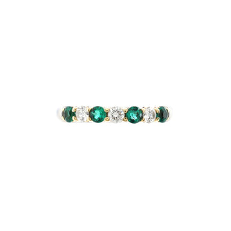 Tiffany & Co. Embrace Ring Platinum and 18K Yellow Gold with Emeralds and Diamonds 2.2mm