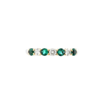Tiffany & Co. Embrace Ring Platinum and 18K Yellow Gold with Emeralds and Diamonds 2.2mm