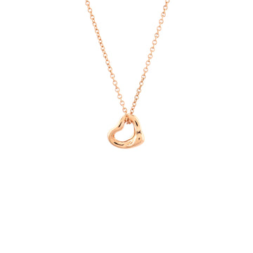 Tiffany & Co. Elsa Peretti Open Heart Pendant Necklace 18K Rose Gold 7mm