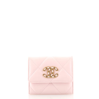 Chanel 19 Flap Card Case Quilted Leather