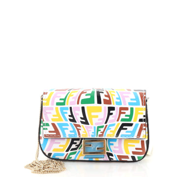 Fendi Chain Baguette Charm Bag Vertigo Zucca Leather Nano
