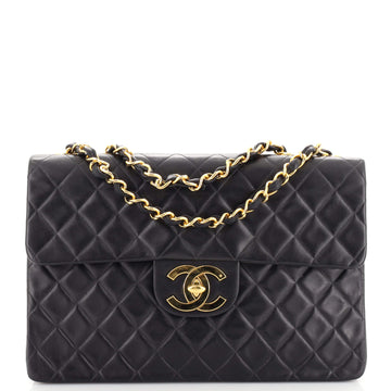 Chanel Vintage Classic Single Flap Bag Quilted Lambskin Maxi