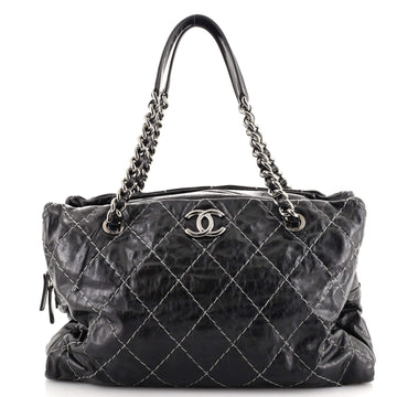 Chanel Chain CC Compartment Tote Stitched Glazed Calfskin Medium