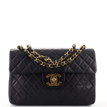 Chanel Vintage Classic Single Flap Bag Quilted Lambskin Maxi