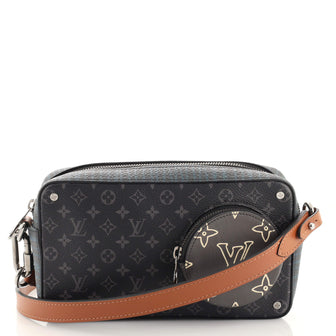 Louis Vuitton Volga On Strap Bag Monogram Eclipse Canvas with Monogram Leather