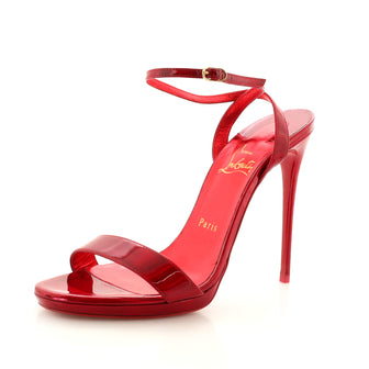 Christian Louboutin Women's Loubi Queen Heeled Sandals Leather 120