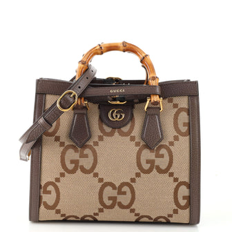 Gucci Diana NM Bamboo Handle Tote Jumbo GG Canvas Small