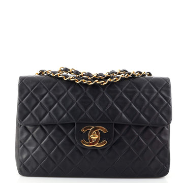Chanel Vintage Classic Single Flap Bag Quilted Lambskin Maxi