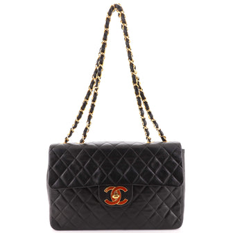 Chanel Vintage Classic Single Flap Bag Quilted Lambskin Maxi