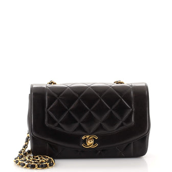 Chanel Vintage Diana Flap Bag Quilted Lambskin Small