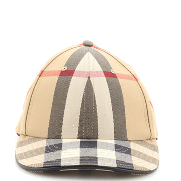 Burberry Logo Detail Baseball Cap Exaggerated Check Cotton