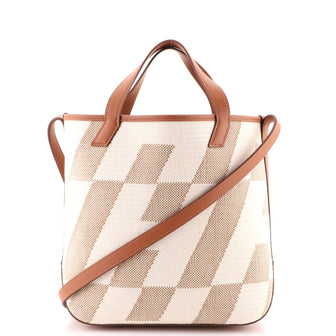 Hermes Cabas H en Biais Tote Canvas with Leather 27
