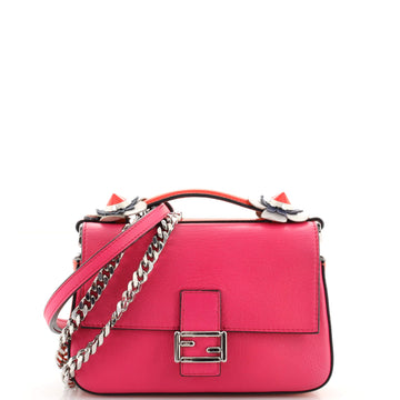 Fendi Flowerland Double Baguette Crossbody Bag Leather Micro