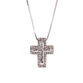 Damiani Belle Epoque Pendant Necklace 18K White Gold and Diamonds 16mm