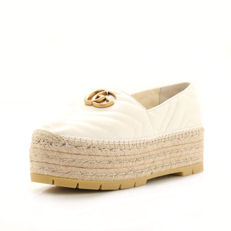 Gucci Women's GG Marmont Platform Espadrilles Matelasse Leather