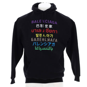 Balenciaga Men's Graphic Print Hoodie Cotton