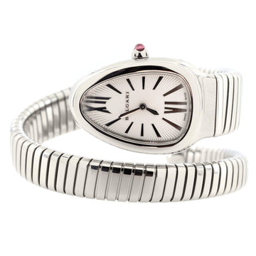 Bvlgari Serpenti Tubogas Single Spiral Quartz Watch Stainless Steel 23