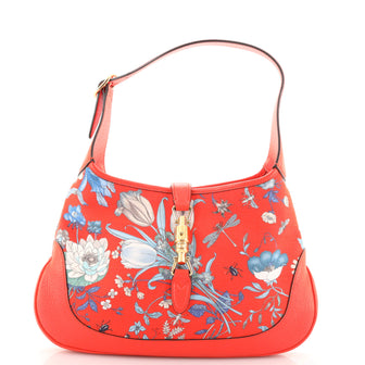 Gucci Jackie Hobo Flora Canvas with Leather Medium