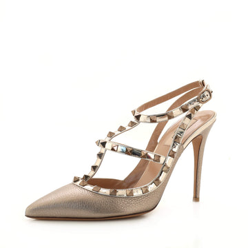 Valentino Garavani Women's Rockstud Ankle Strap Pumps Leather 100