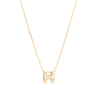 Hermes Pop H Pendant Chain Necklace Metal and Enamel Mini