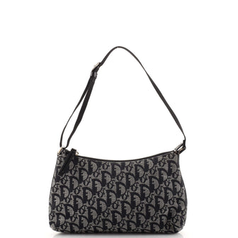 Christian Dior Vintage Trotter Pochette Shoulder Bag Diorissimo Canvas Small