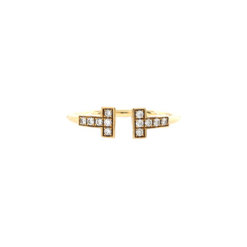 Tiffany & Co. T Wire Ring 18K Yellow Gold with Diamonds