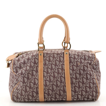 Christian Dior Vintage Trotter Boston Bag Diorissimo Canvas Medium