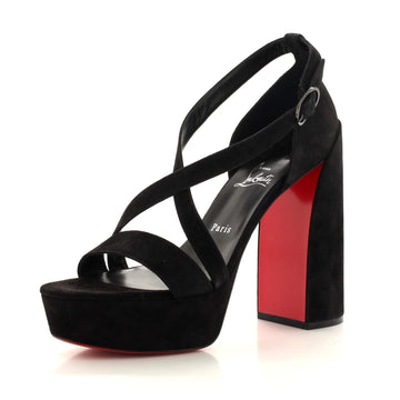 Christian Louboutin Women's Movida Jane Platform Sandals Suede 130