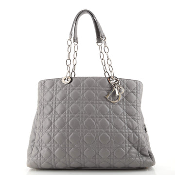 Christian Dior Soft Zipped Shopping Tote Cannage Quilt Lambskin Large