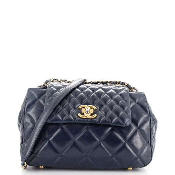 Chanel Daily Walk Accordion Flap Bag Quilted Glazed Calfskin Medium
