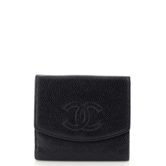 Chanel Vintage Timeless Bifold Wallet Caviar Compact