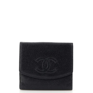 Chanel Vintage Timeless Bifold Wallet Caviar Compact