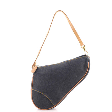Christian Dior Vintage Saddle Bag Denim Mini