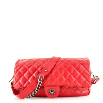 Chanel Casual Rock Airlines Flap Bag Quilted Crumpled Calfskin Medium