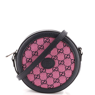 Gucci Interlocking G Patch Round Shoulder Bag Multicolor GG Canvas