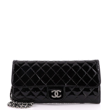 Chanel Brilliant Wallet on Chain Clutch Quilted Patent East West
