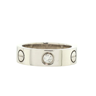 Cartier Love 3 Diamonds Band Ring 18K White Gold with Diamond